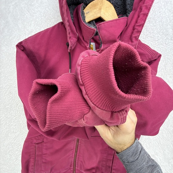Carhartt Wildwood Jacket Sherpa Lined Womens Medium 100815-648 Merlot Purple - Picture 10 of 14